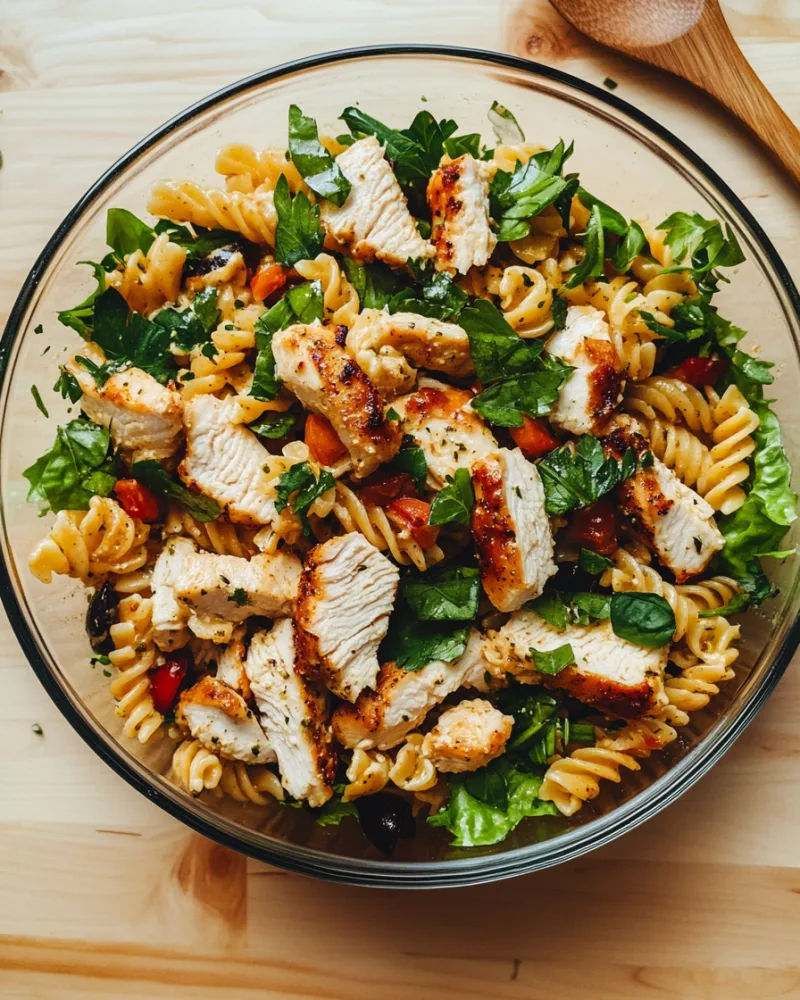 Chicken Caesar Pasta Salad Meal Prep