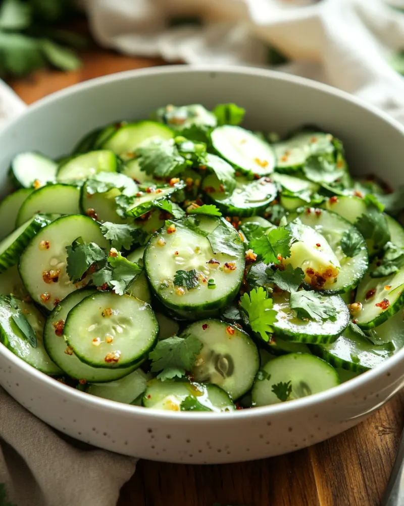 Cucumber Salad with Chili Crunch