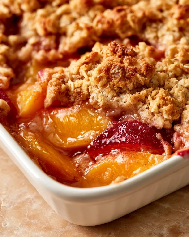 Peach Crisp with Oat Topping