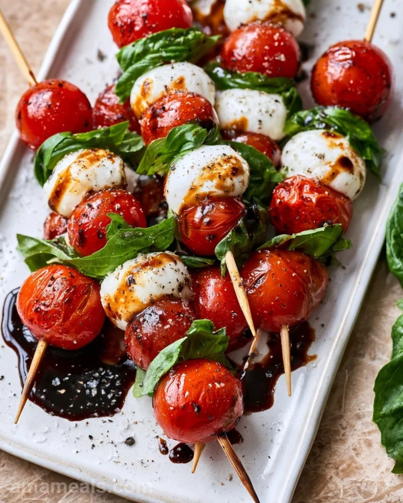 Caprese Skewers with Balsamic Glaze