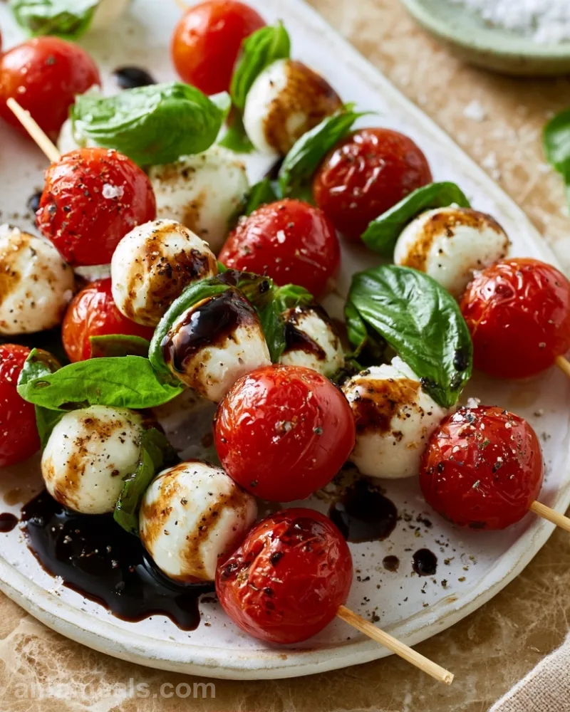 Caprese Skewers with Balsamic Glaze