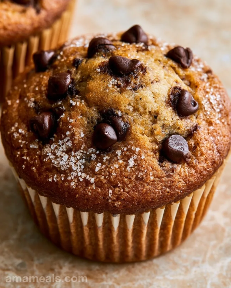 Classic Chocolate Chip Banana Muffins
